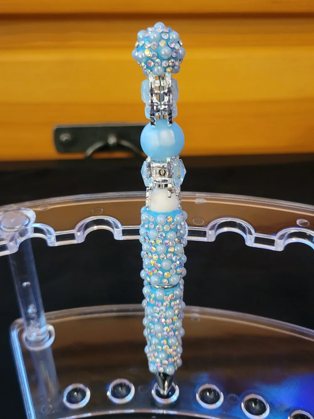 Blue Butterfly Crystal Handmade Beaded Women’s Pen.
